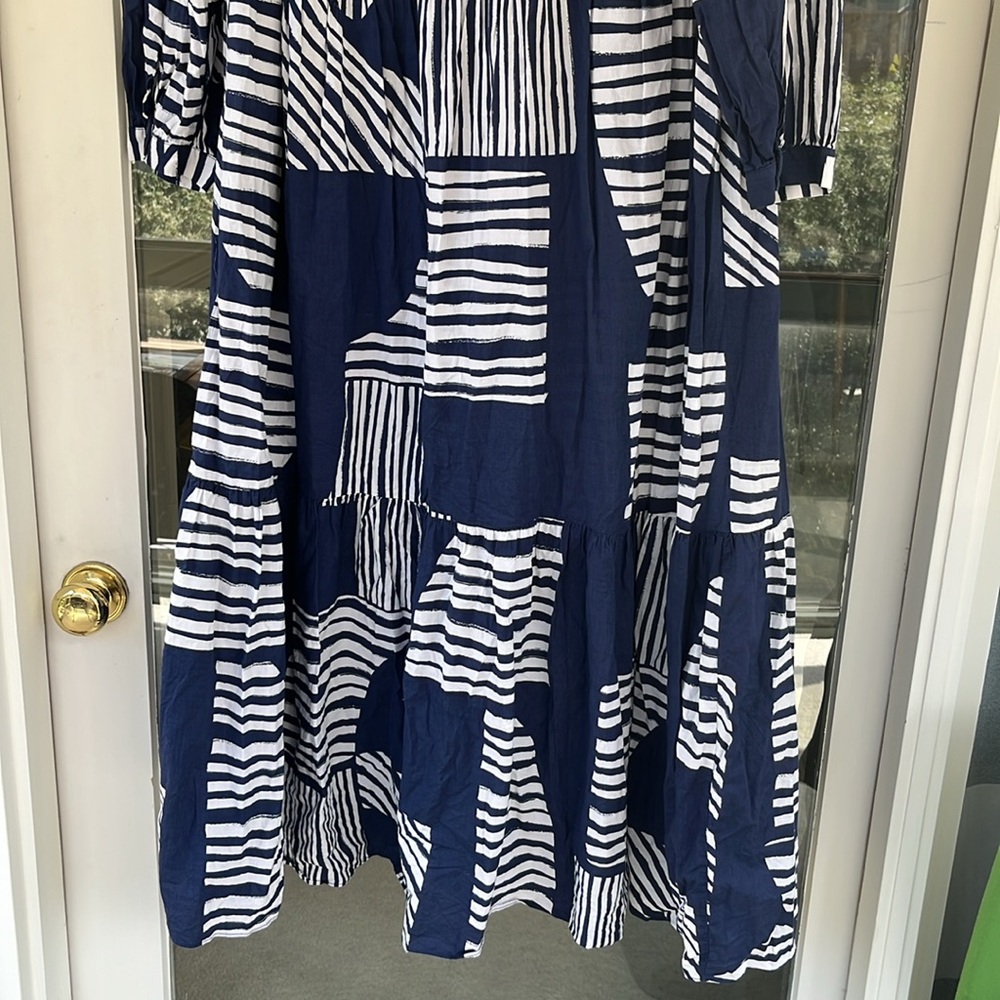Zara Geometric Lightweight Shirt Midi Dress - Picture 8 of 9